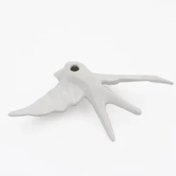 Hirondelle stylisée en céramique - Blanc
