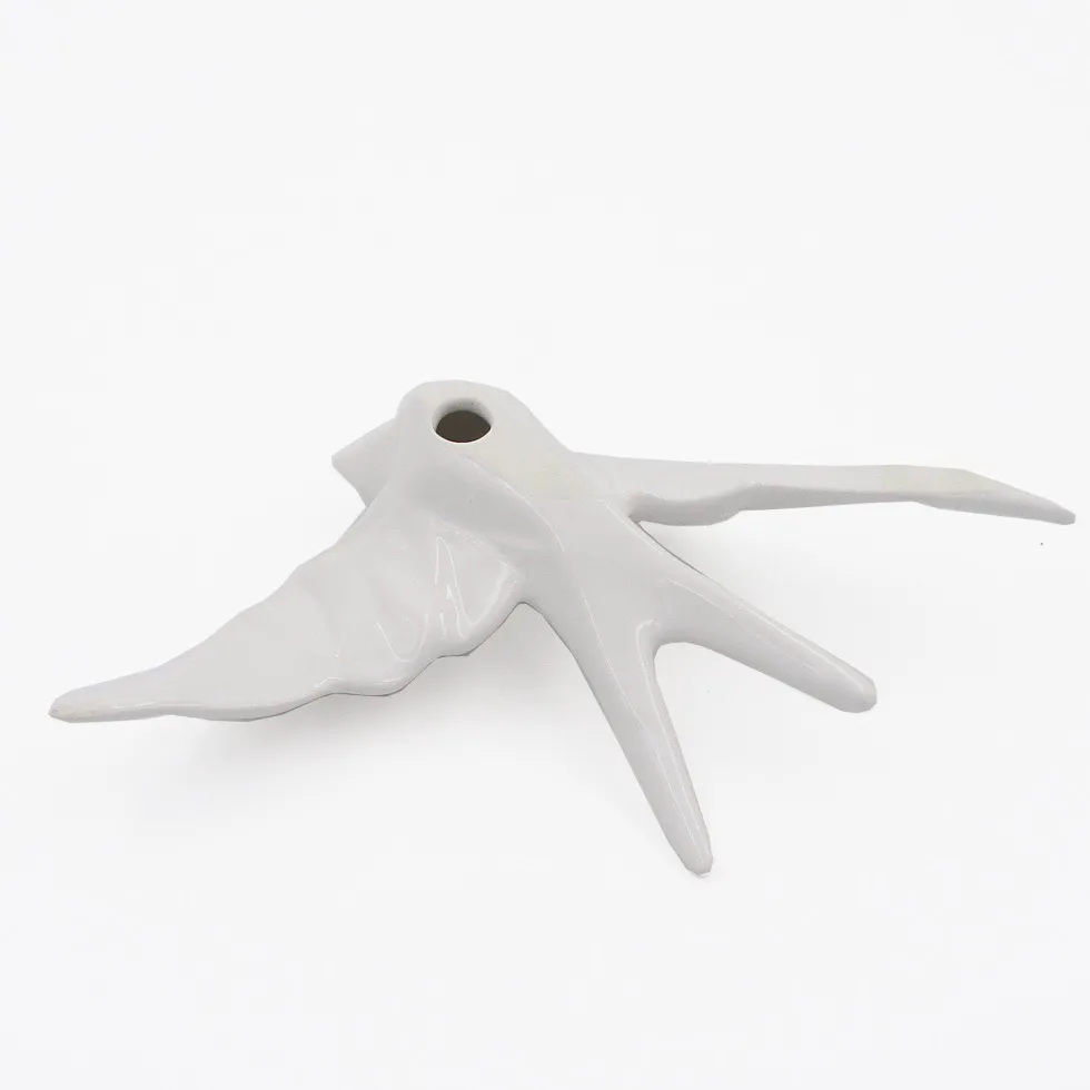 Hirondelle stylisée en céramique - Blanc