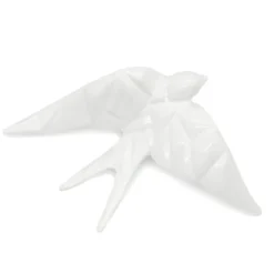 Hirondelle stylisée en céramique - Blanc
