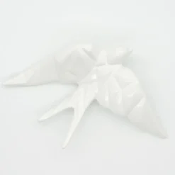 Hirondelle stylisée en céramique - Blanc