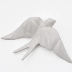 Hirondelle stylisée en céramique - Blanc mat