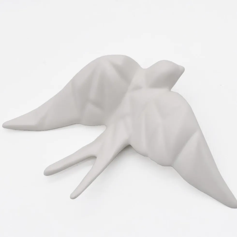 Hirondelle stylisée en céramique - Blanc mat