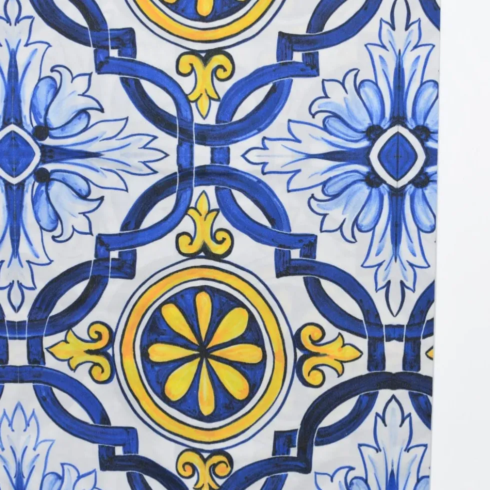 Housse de couette "Azulejos" - Bleu & Jaune