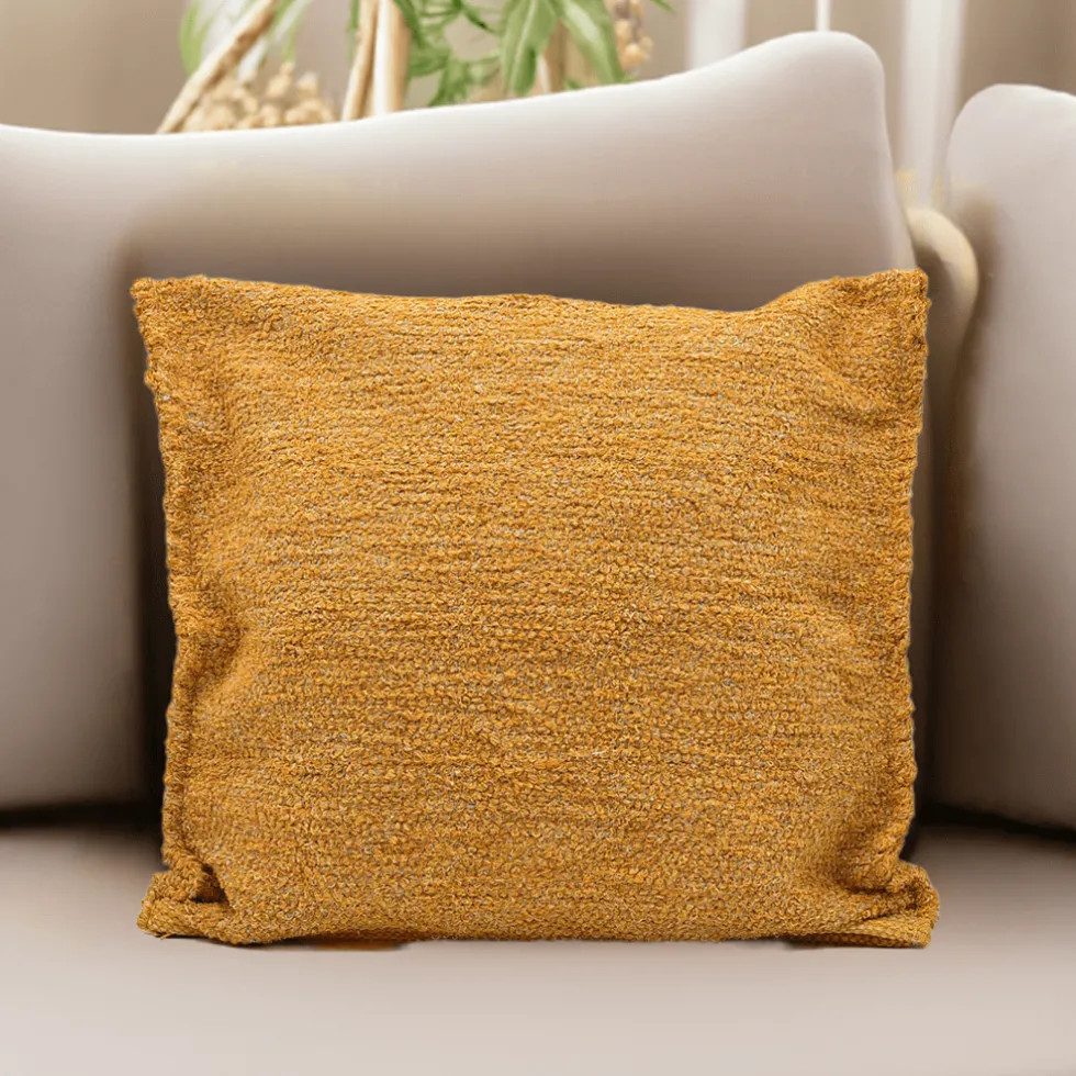 Housse de coussin artisanale 60x60 - Ocre