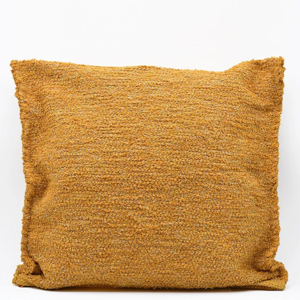 Housse de coussin artisanale 60x60 - Ocre