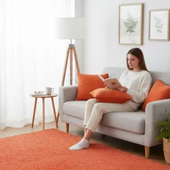Housse de coussin artisanale 60x60 - Orange