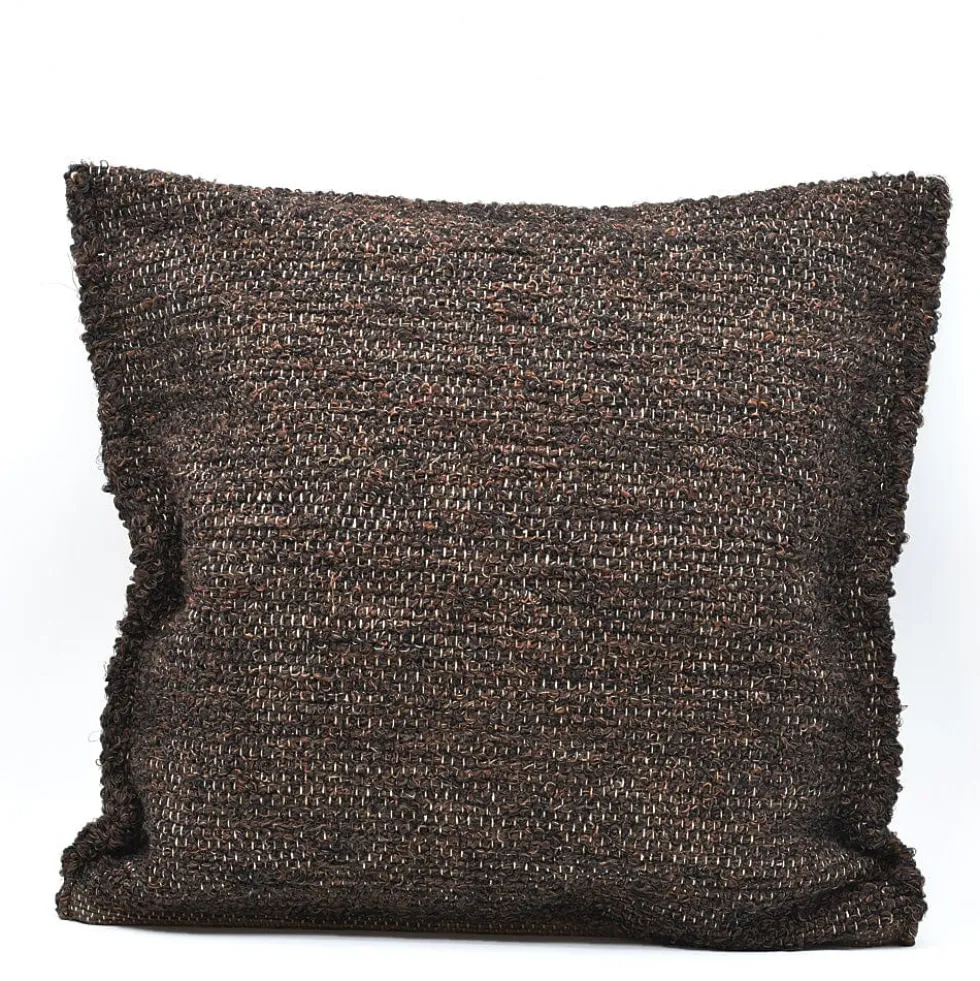 Housse de coussin artisanale 60x60 - Marron