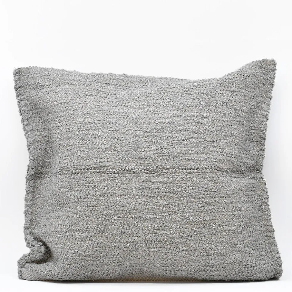 Housse de coussin artisanale 60x60 - Gris clair
