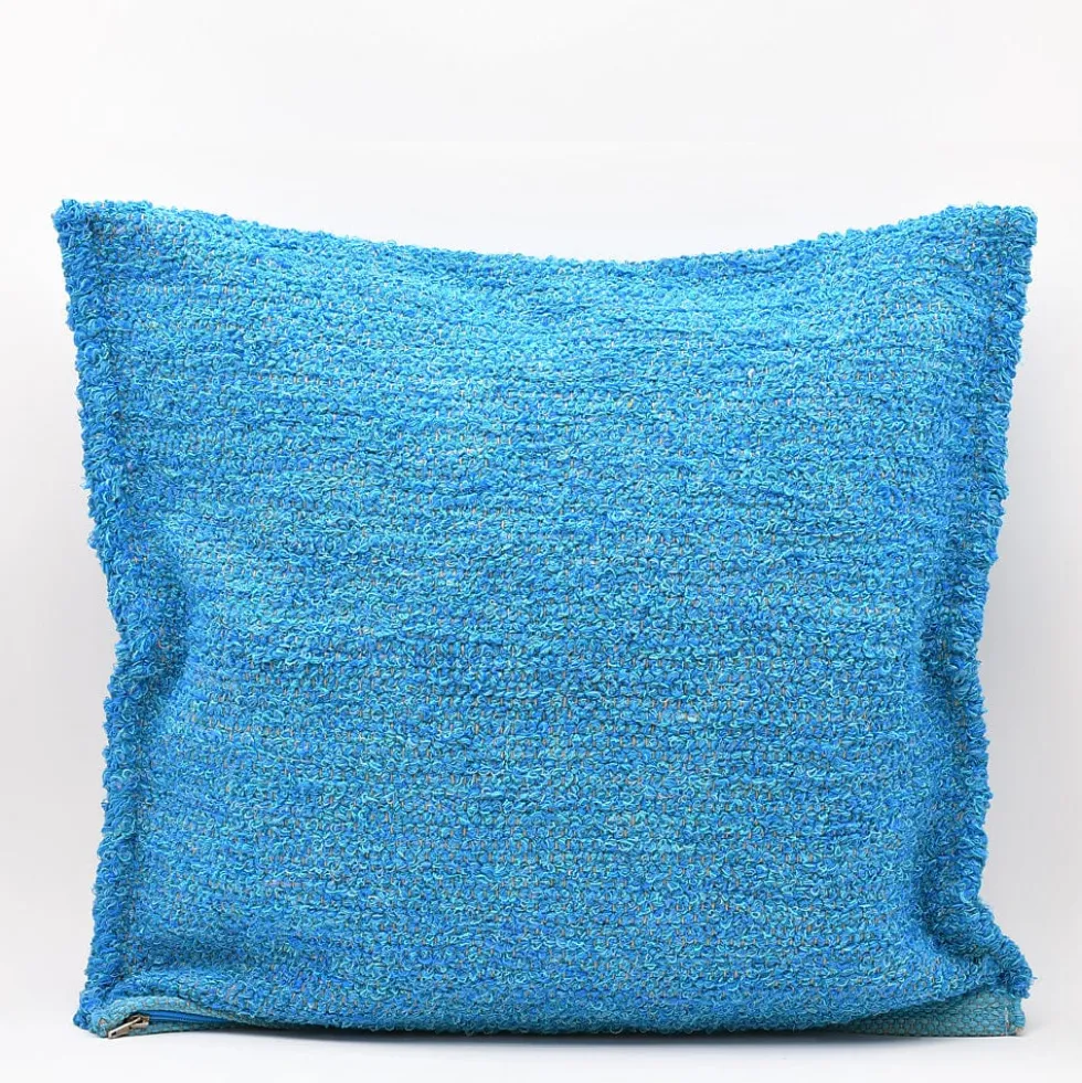 Housse de coussin artisanale 60x60 - Turquoise