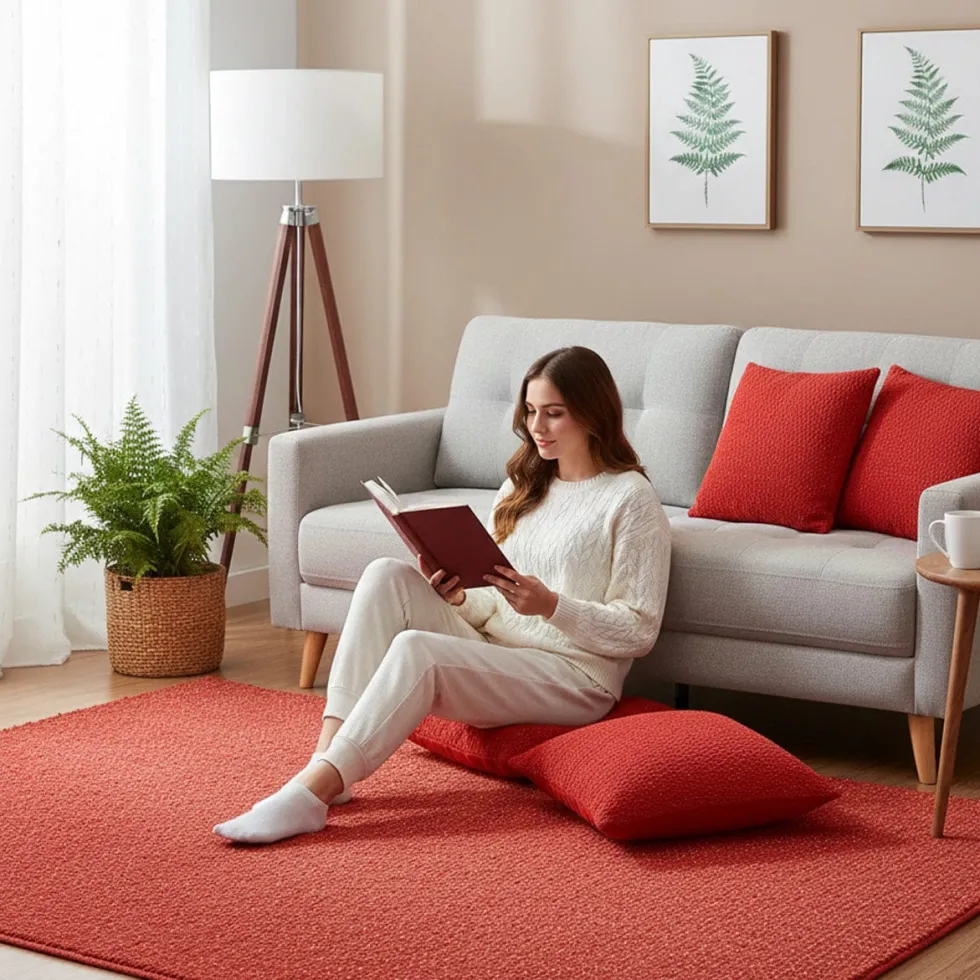 Housse de coussin artisanale 60x60 - Rouge