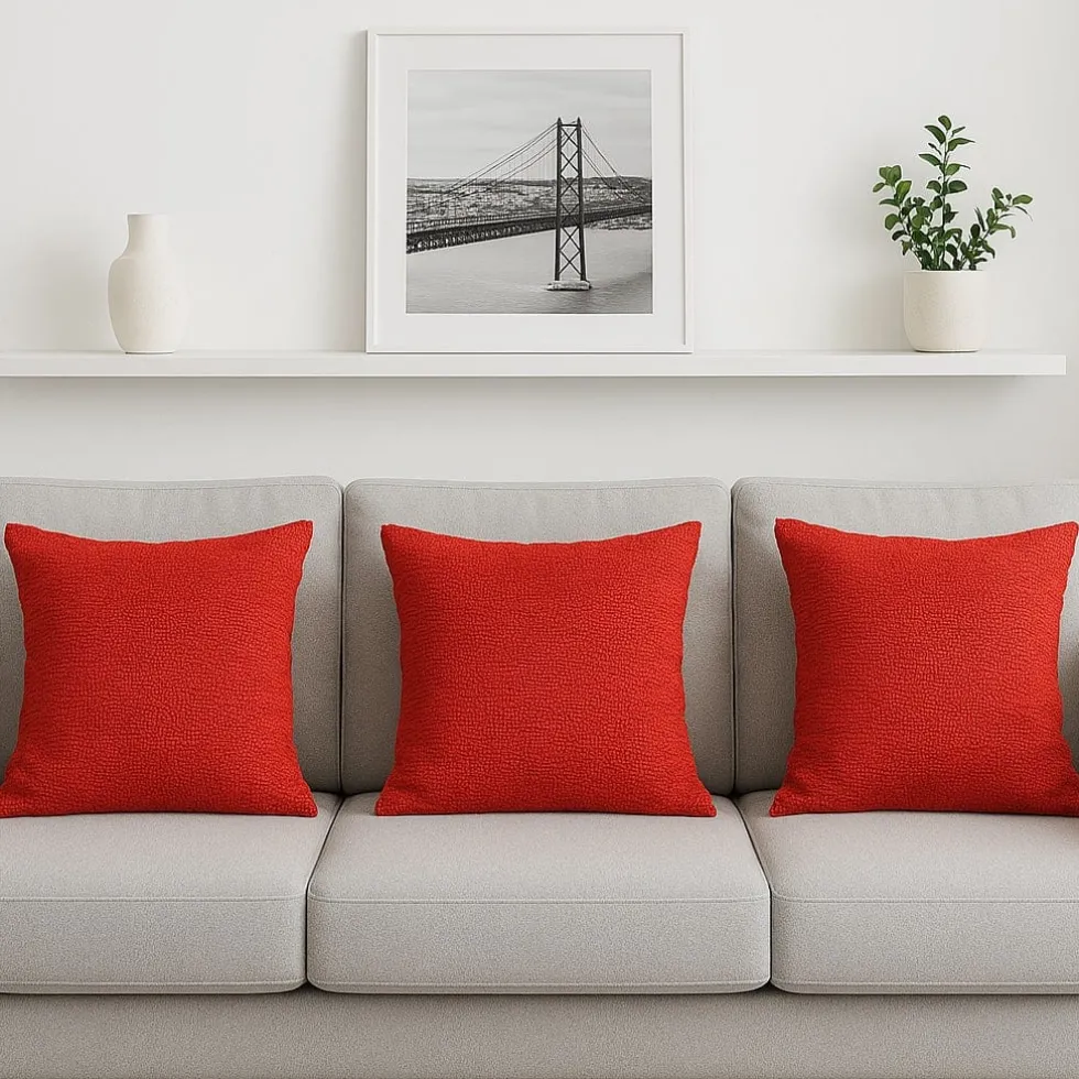 Housse de coussin artisanale 60x60 - Rouge