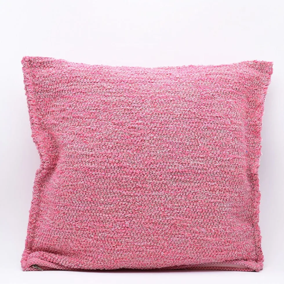 Housse de coussin artisanale 60x60 - Rose