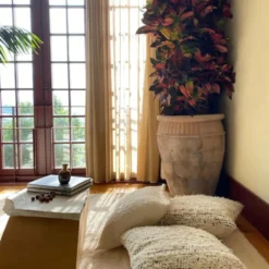 Housse de coussin en fibres recyclées