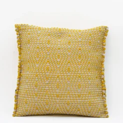 Housse de coussin en fibres recyclées - Jaune