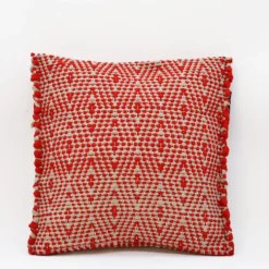 Housse de coussin en fibres recyclées - Rouge