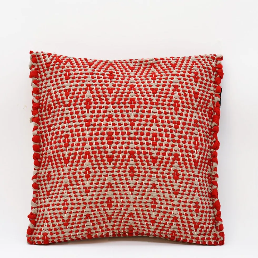 Housse de coussin en fibres recyclées - Rouge