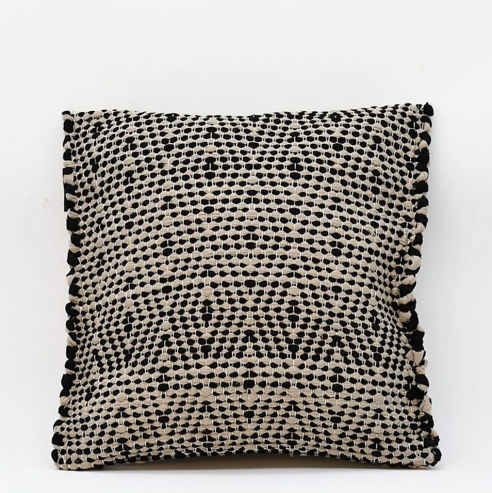 Housse de coussin en fibres recyclées - Noir