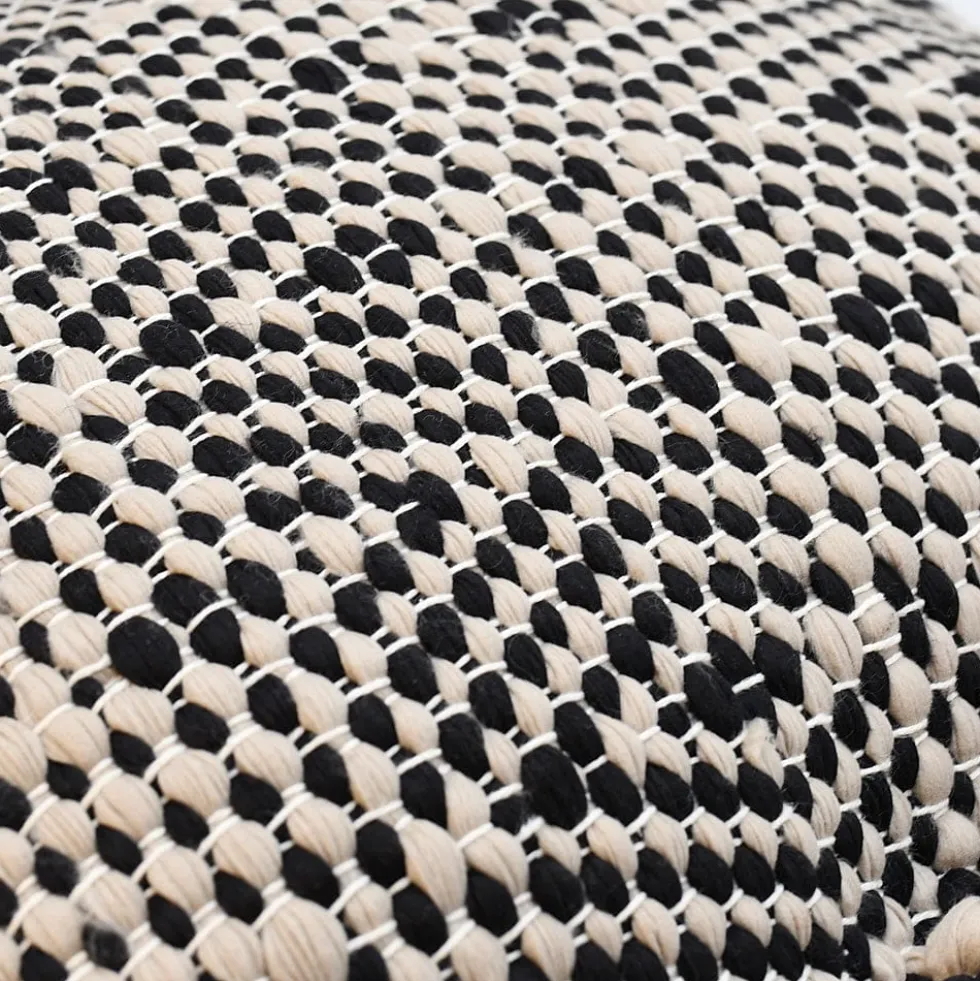 Housse de coussin en fibres recyclées - Noir