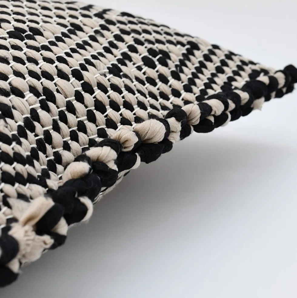 Housse de coussin en fibres recyclées - Noir
