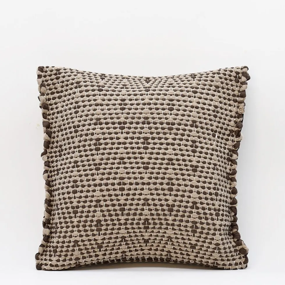 Housse de coussin en fibres recyclées - Marron