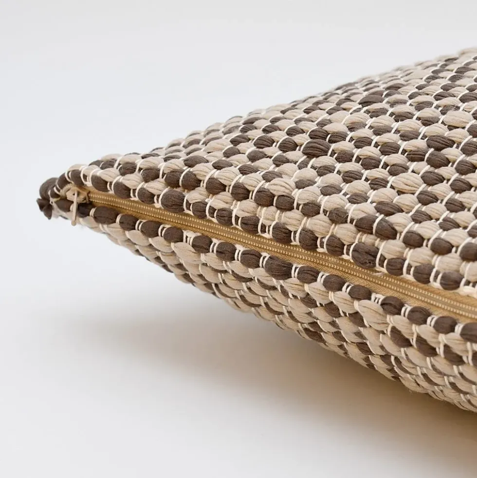 Housse de coussin en fibres recyclées - Marron