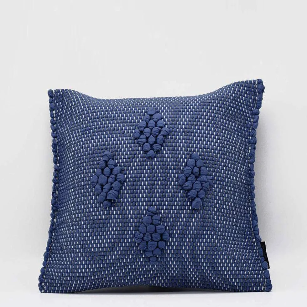Housse de coussin 40x40 "Tapete de Trapo" - Bleu foncé