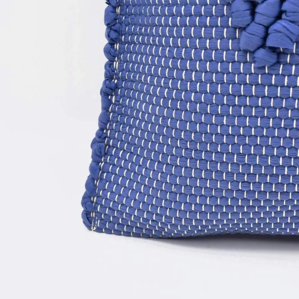 Housse de coussin 40x40 "Tapete de Trapo" - Bleu foncé