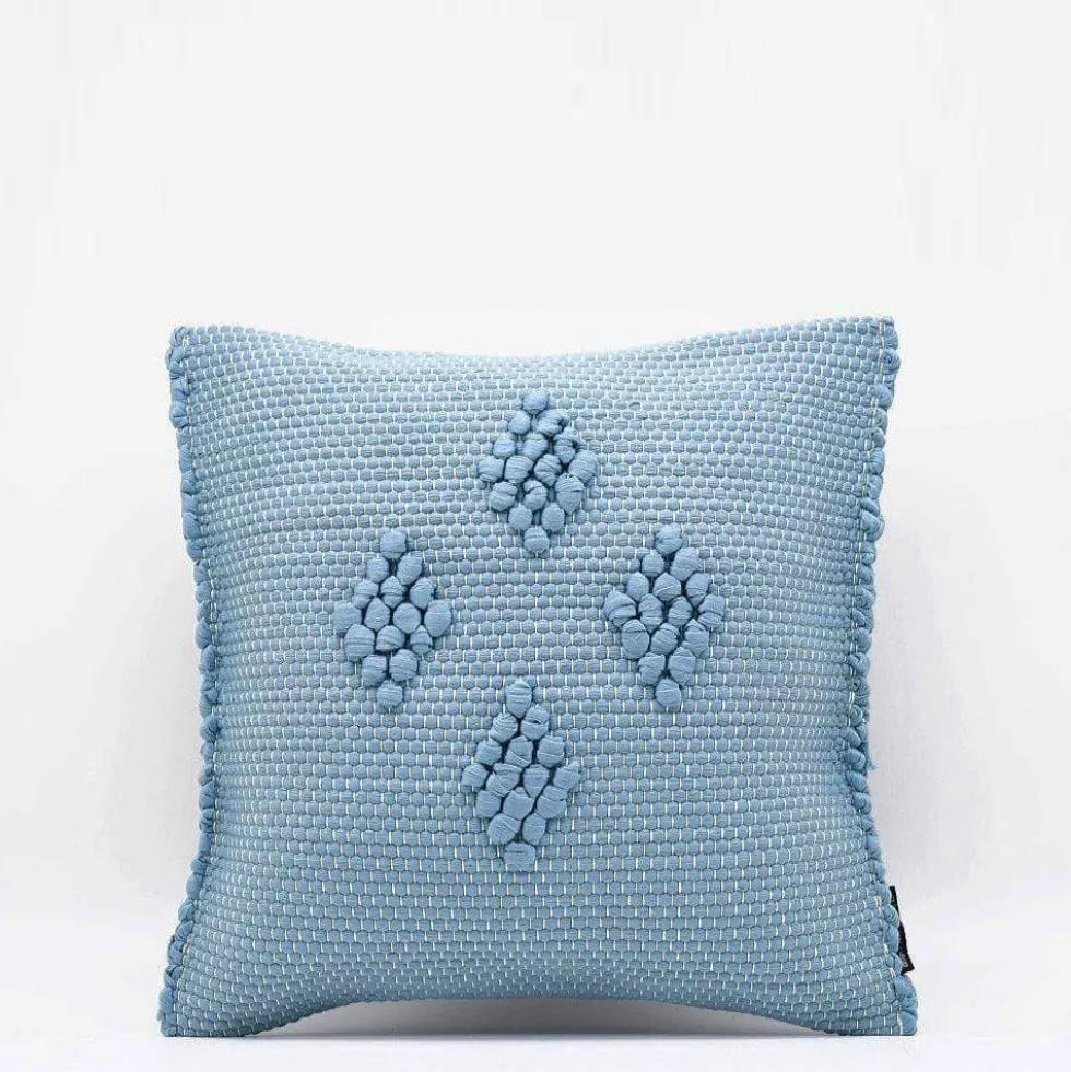 Housse de coussin 40x40 "Tapete de Trapo" - Bleu ciel