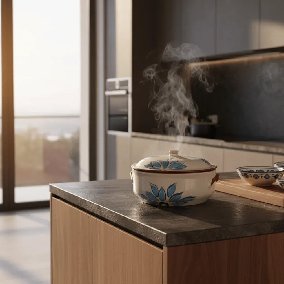 Marmite en terre cuite - Turquoise