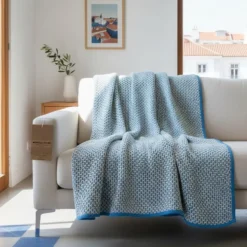 Maxi Plaid en coton - Turquoise