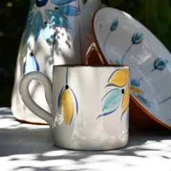 Mug en terre cuite 12cm - Jaune