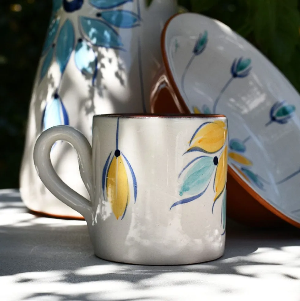 Mug en terre cuite 12cm - Jaune