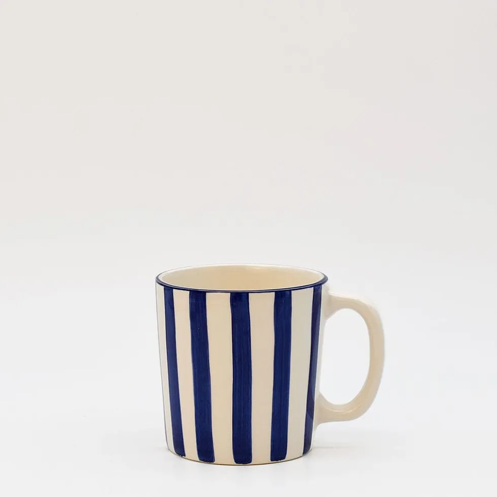 Mug rayé "Costa Nova Mar" - Bleu Cobalt