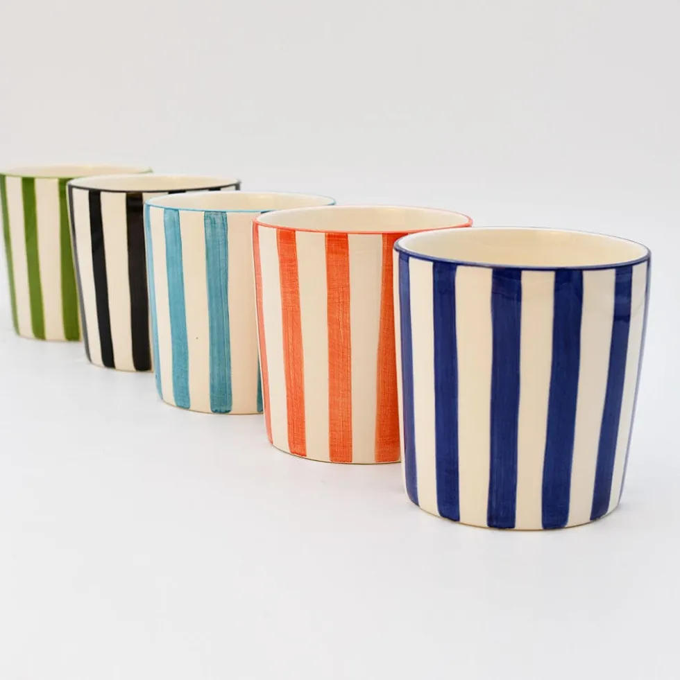 Mug rayé "Costa Nova Mar" - Bleu Cobalt