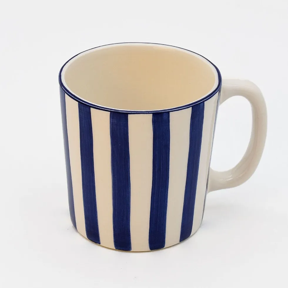 Mug rayé "Costa Nova Mar" - Bleu Cobalt