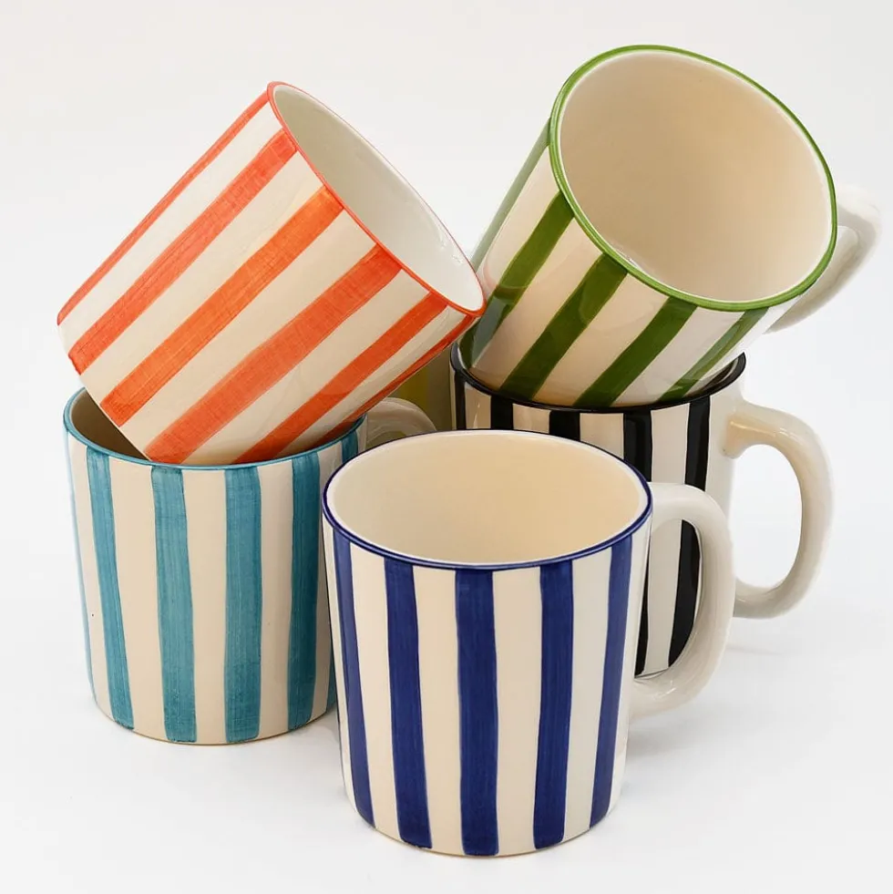 Mug rayé "Costa Nova Mar" - Bleu Cobalt