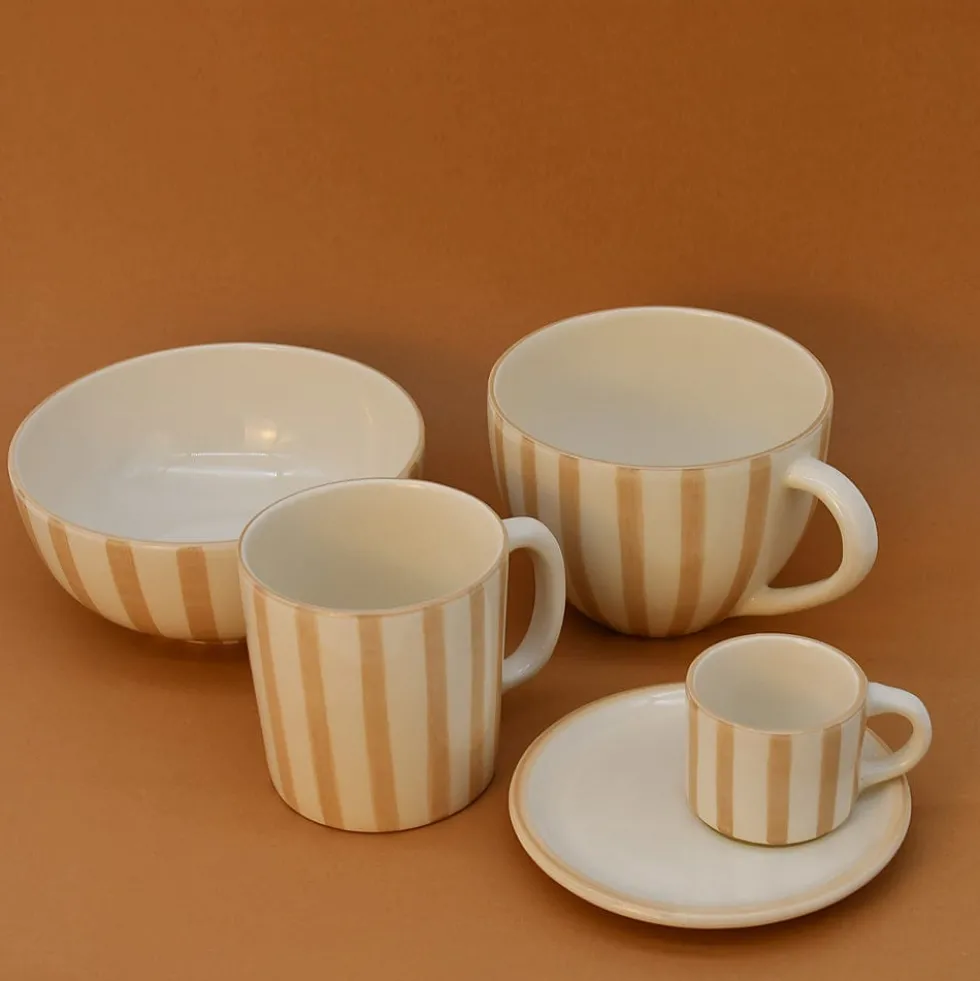 Mug rayé "Costa Nova Mar" - Moka