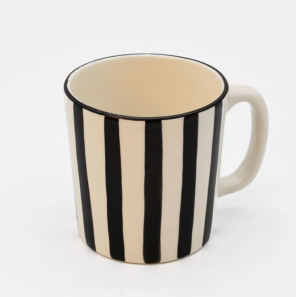 Mug rayé "Costa Nova Mar" - Noir