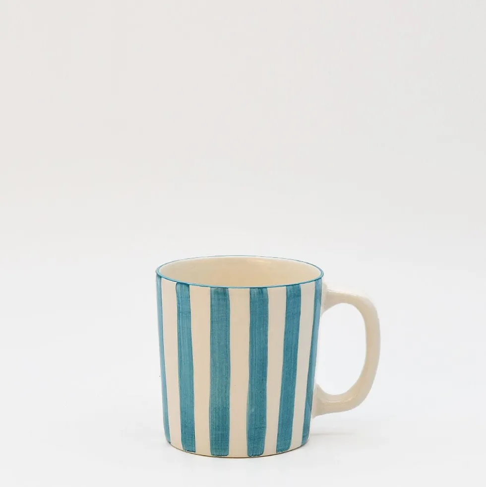Mug rayé "Costa Nova Mar" - Turquoise