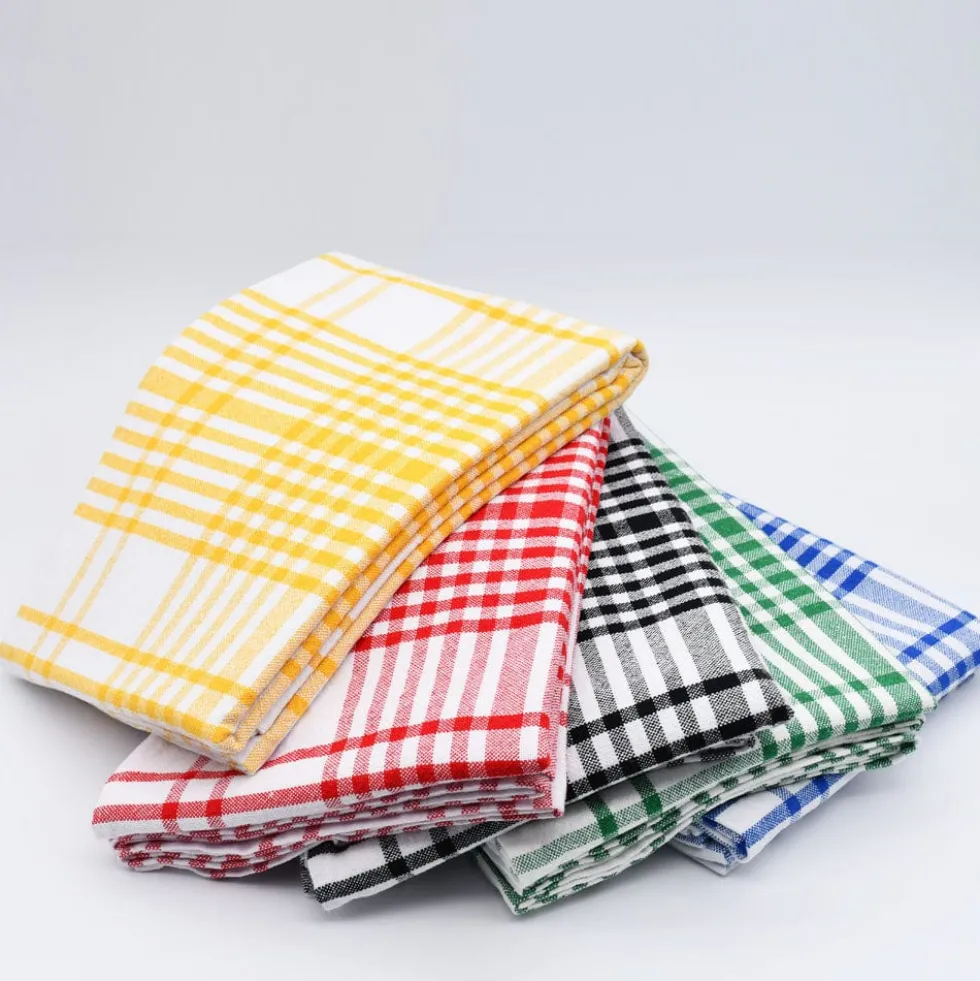 Nappe à carreaux en coton - Jaune