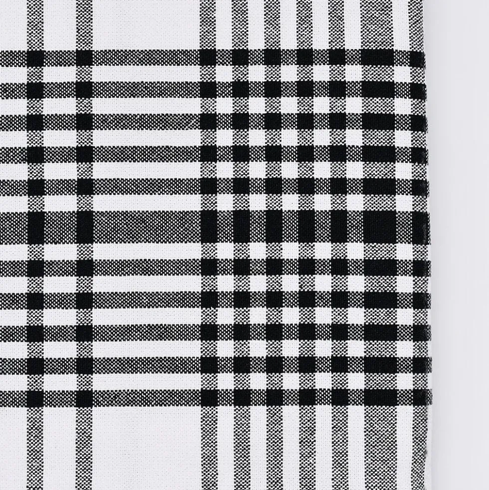 Nappe à carreaux en coton - Noire