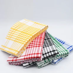 Nappe à carreaux en coton - Noire