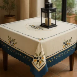 Nappe en coton "Azeitona" - Bleue