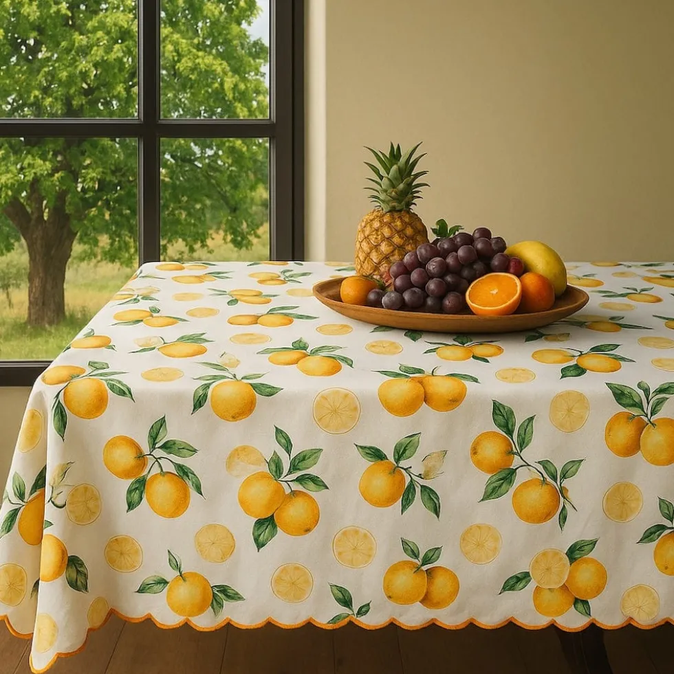 Nappe en coton "Limão" - Jaune