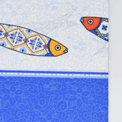 Nappe en coton "Sardinha" - Bleue