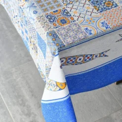 Nappe en coton "Sardinha" - Bleue