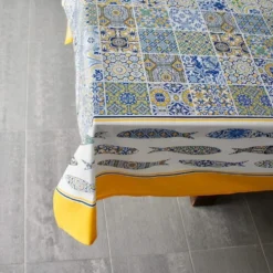 Nappe en coton "Sardinha" - Jaune