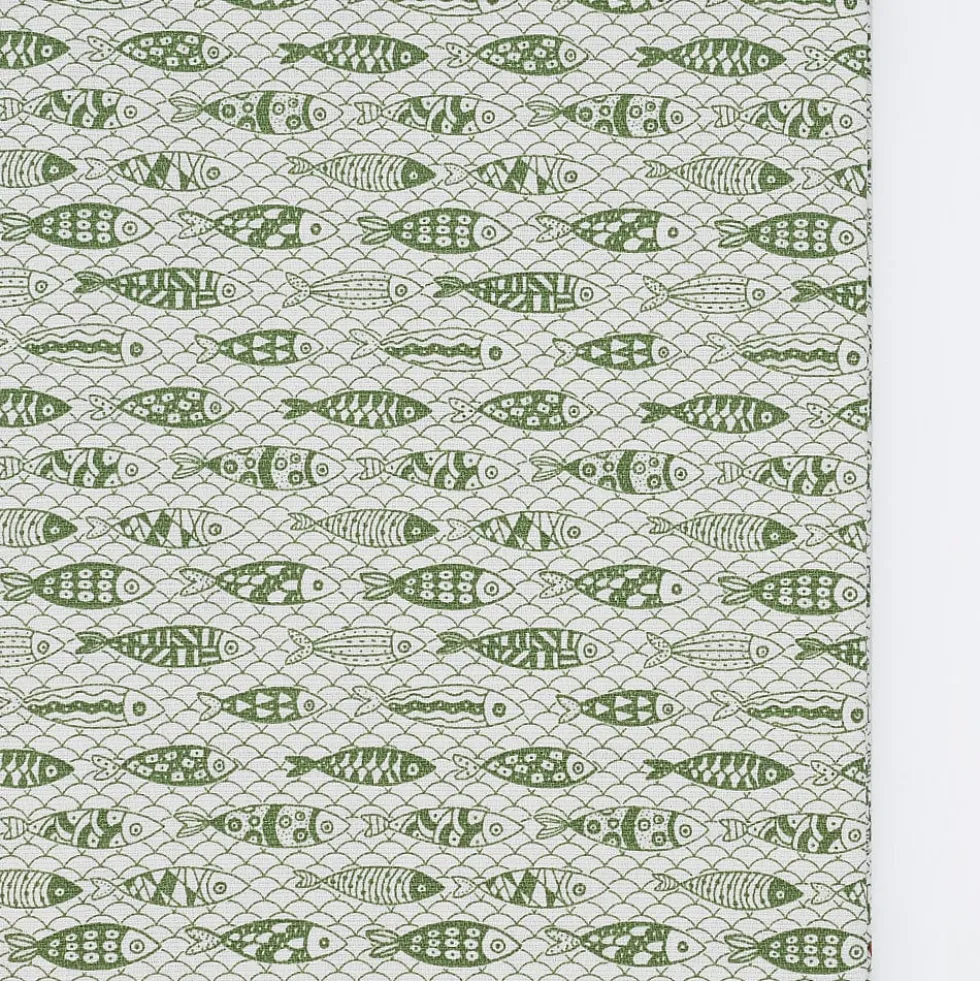 Nappe en coton "Sardinhas" - Vert