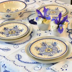 Nappe en coton "Viana" - Bleue