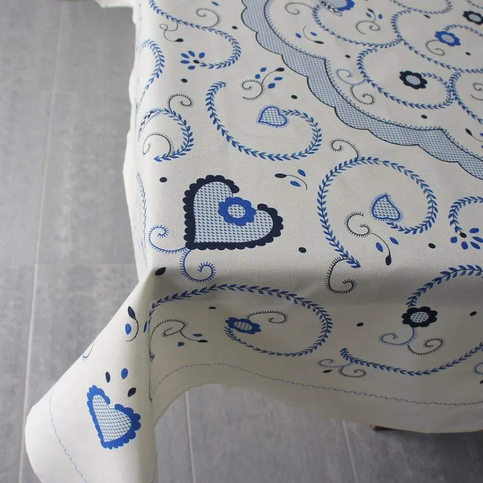 Nappe en coton "Viana" - Bleue